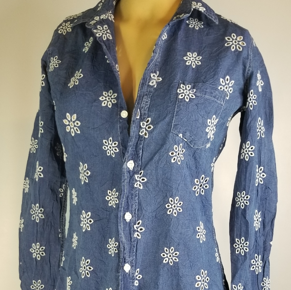 Frank & Eileen embroidered NWOT tunid  dress Xs